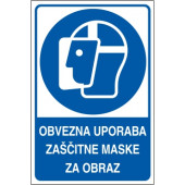 Obvezna uporaba zaščitne maske za obraz