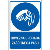 Obvezna uporaba zaščitnega pasu