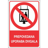 Prepovedana uporaba dvigala