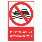 Prepovedano za motorna plovila