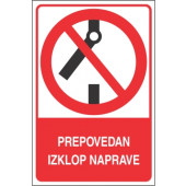 Prepovedan izklop naprave