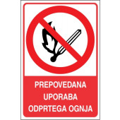 Prepovedana uporaba odprtega ognja