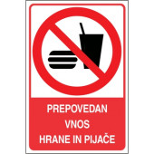 Prepovedan vnos hrane in pijače