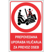 Prepovedana uporaba viličarja za prevoz oseb