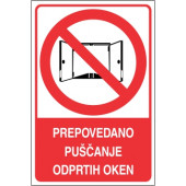 Prepovedano puščanje odprtih oken