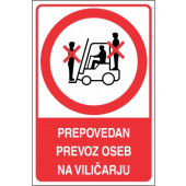 Prepovedan prevoz oseb na viličarju