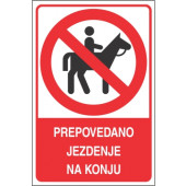 Prepovedano jezdenje na konju