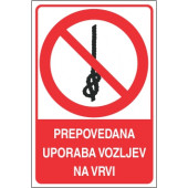 Prepovedana uporaba vozljev na vrvi