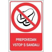 Prepovedan vstop s sandali