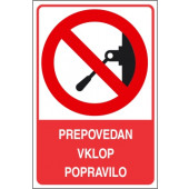 Prepovedan vklop, popravilo