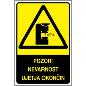 Pozor! Nevarnost ujetja okončin