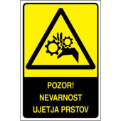 Pozor! Nevarnost ujetja prstov