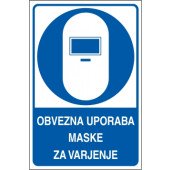 Obvezna uporaba maske za varjenje