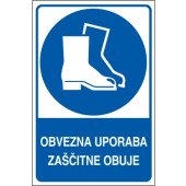 Obvezna uporaba zaščitne obuje