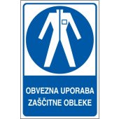 Obvezna uporaba zaščitne obleke