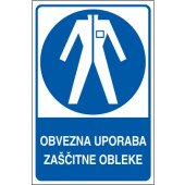 Obvezna uporaba zaščitne obleke