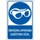 Obvezna uporaba zaščitnih očal