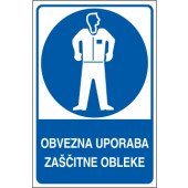 Obvezna uporaba zaščitne obleke