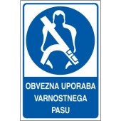 Obvezna uporaba varnostnega pasu