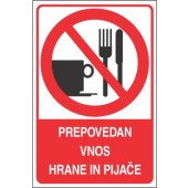 Prepovedan vnos hrane in pijače