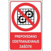 Prepovedano odstranjevanje zaščite