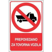 Prepovedano za tovorna vozila