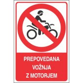 Prepovedana vožnja z motorjem