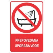 Prepovedana uporaba vode