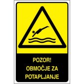 Pozor! Območje za potapljanje