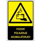 Pozor! Polnjenje akumulatorjev