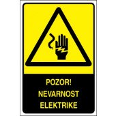 Pozor! Nevarnost elektrike