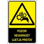 Pozor! Nevarnost ujetja prstov