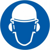 Znak Obvezna uporaba zaščitne opreme za sluh in glavo