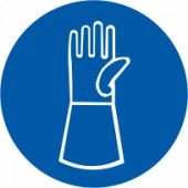 Znak Obvezna uporaba ognja odpornih rokavic