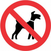 Znak Prepovedano za pse, razen pse vodnike