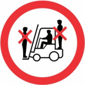 Znak Prepovedan prevoz oseb na viličarju