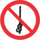 Znak Prepovedana uporaba vozljev na vrvi