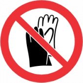 Znak Prepovedana uporaba rokavic