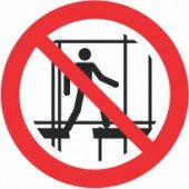 Znak Prepovedana uporaba delovnega odra