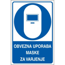 Obvezna uporaba maske za varjenje