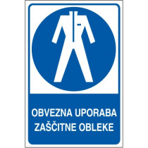 Obvezna uporaba zaščitne obleke