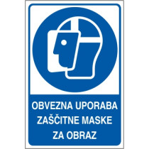 Obvezna uporaba zaščitne maske za obraz