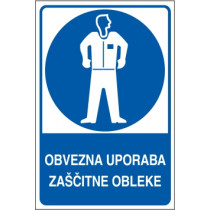 Obvezna uporaba zaščitne obleke