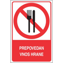 Prepovedan vnos hrane