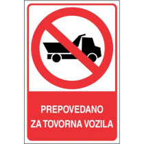 Prepovedano za tovorna vozila