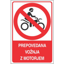 Prepovedana vožnja z motorjem