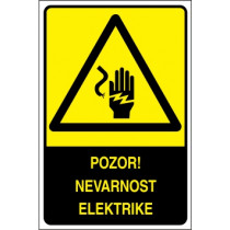 Pozor! Nevarnost elektrike