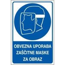 Obvezna uporaba zaščitne maske za obraz