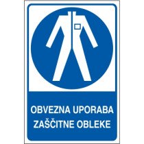 Obvezna uporaba zaščitne obleke