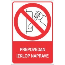 Prepovedan izklop naprave